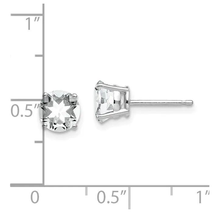 Earrings Goldia 14k White Gold 6mm Cubic Zirconia Earrings