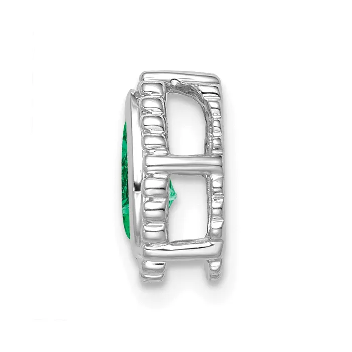 Earrings Goldia 14k White Gold Pear Emerald Chain Slide