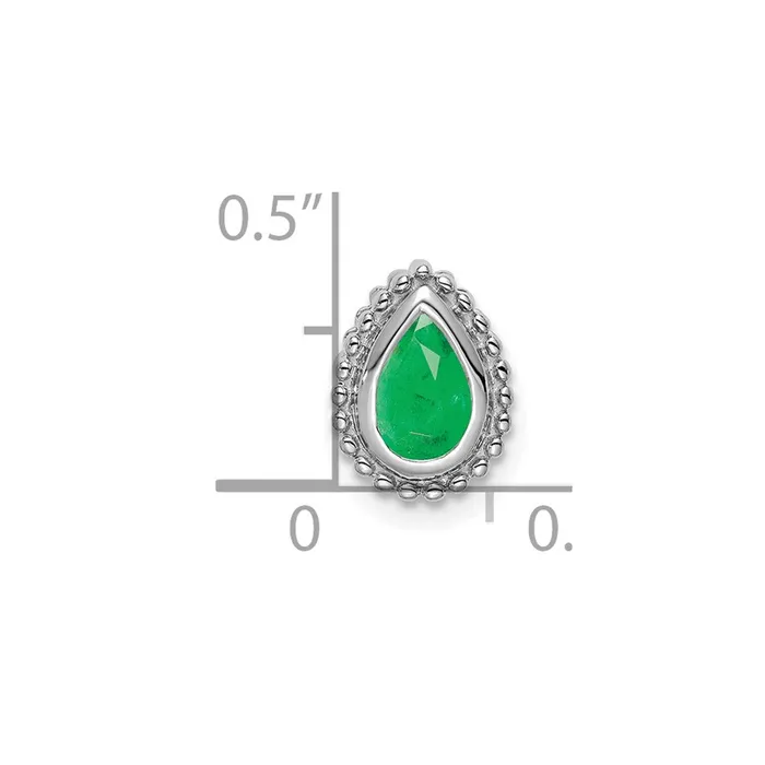 Earrings Goldia 14k White Gold Pear Emerald Chain Slide