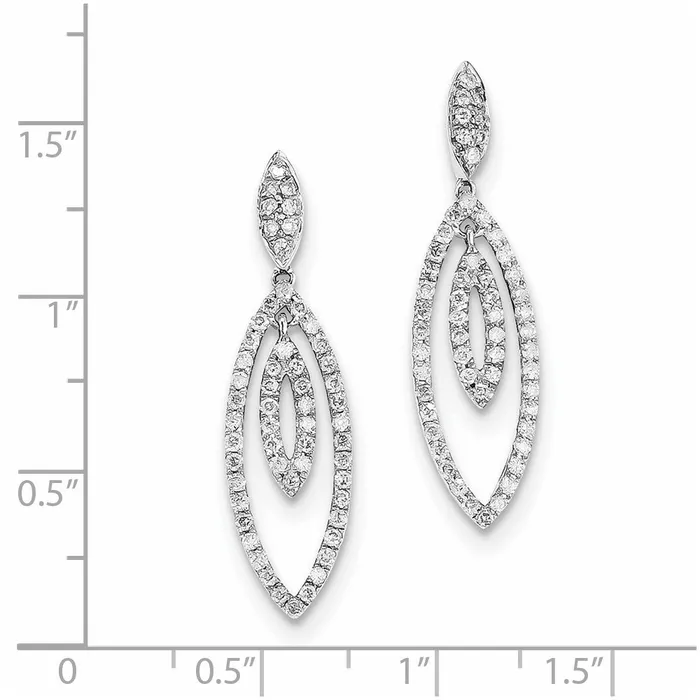 Earrings Goldia 14K White Gold Real Diamond Post Earrings
