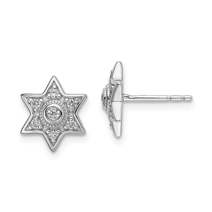 Earrings Goldia 14k White Gold Real Diamond Six Pointed Star Post Earrings Earrings Goldia 14k White Gold Real Diamond Six Pointed Star Post Earrings