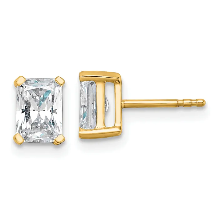Earrings Goldia 14k Yellow Gold 1 12 ctw Certified Lab Grown Diamond VSSI G Radiant 4 Prong Heavy Wt Stud Earrings Earrings Goldia 14k Yellow Gold 1 12 ctw Certified Lab Grown Diamond VSSI G Radiant 4 Prong Heavy Wt Stud Earrings