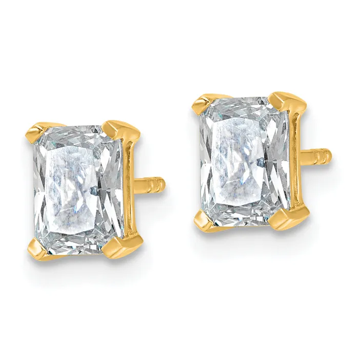Earrings Goldia 14k Yellow Gold 1 12 ctw Certified Lab Grown Diamond VSSI G Radiant 4 Prong Heavy Wt Stud Earrings