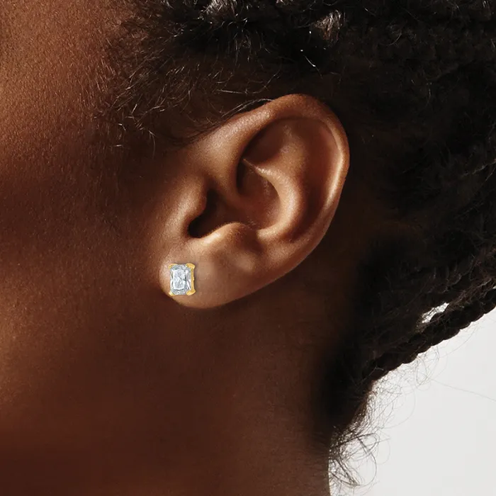 Earrings Goldia 14k Yellow Gold 1 12 ctw Certified Lab Grown Diamond VSSI G Radiant 4 Prong Heavy Wt Stud Earrings