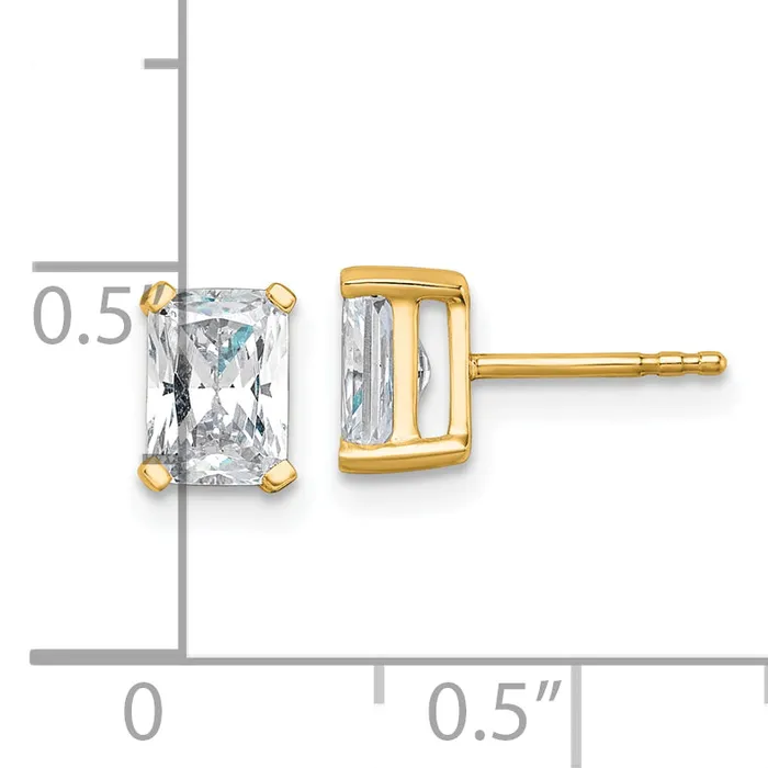 Earrings Goldia 14k Yellow Gold 1 12 ctw Certified Lab Grown Diamond VSSI G Radiant 4 Prong Heavy Wt Stud Earrings