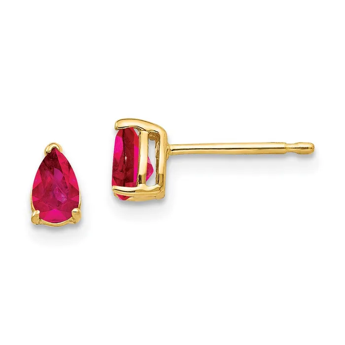 Earrings Goldia 14k Yellow Gold 5x3mm Pear Ruby Earrings