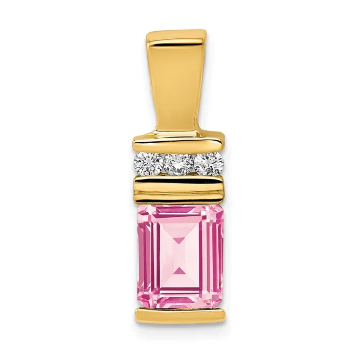 Earrings Goldia 14k Yellow Gold 8x6mm Emerald Cut Pink Tourmaline VS Diamond Slide Earrings Goldia 14k Yellow Gold 8x6mm Emerald Cut Pink Tourmaline VS Diamond Slide