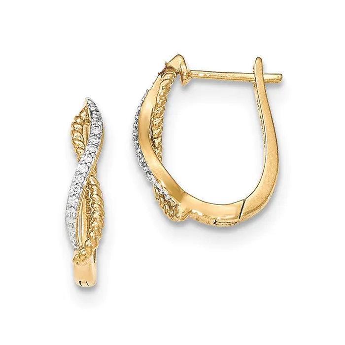 Earrings Goldia 14k Yellow Gold Real Diamond u0026 Twisted Rope Hinged Post Earrings Earrings Goldia 14k Yellow Gold Real Diamond u0026 Twisted Rope Hinged Post Earrings