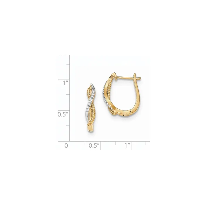 Earrings Goldia 14k Yellow Gold Real Diamond u0026 Twisted Rope Hinged Post Earrings