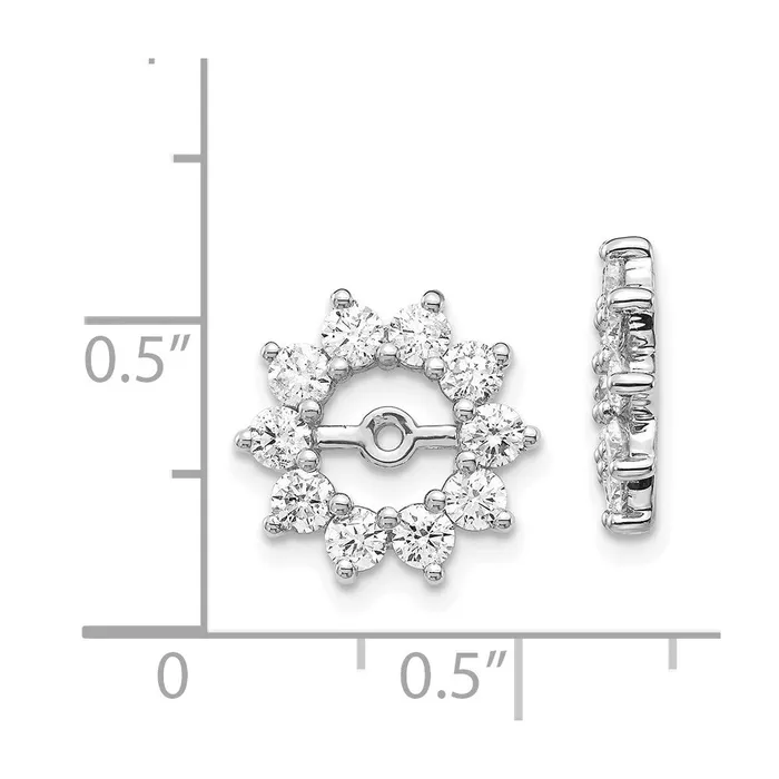 Earrings goldiaca 14k White Gold AAA Fancy Diamond Earring Jacket