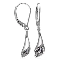 Earrings Goldia Diamond Accent Calla Lily Drop Earrings in Sterling Silver