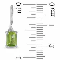 Earrings Goldia EmeraldCut Peridot and Diamond Accent Drop Earrings in Sterling Silver Earrings Goldia EmeraldCut Peridot and Diamond Accent Drop Earrings in Sterling Silver