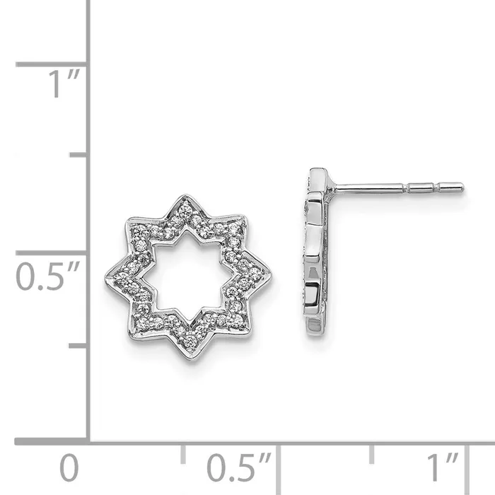 Earrings Goldia Solid 14k White Gold Simulated CZ Fancy Star Earrings Earrings Goldia Solid 14k White Gold Simulated CZ Fancy Star Earrings