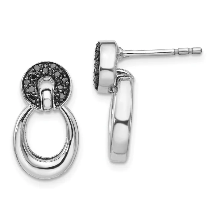 Earrings Goldia Sterling Silver Black Diamond Earrings