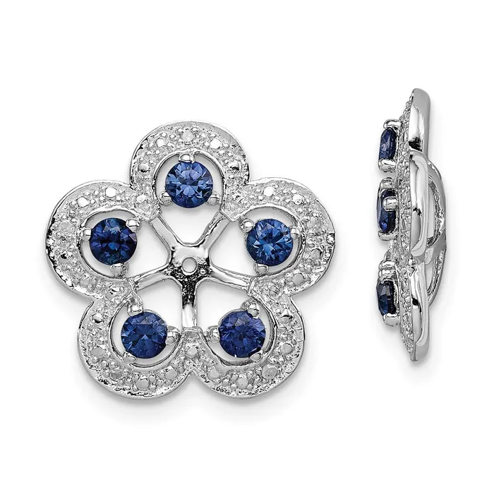 Earrings Goldia Sterling Silver Rhodium Diamond u0026 Created Sapphire Earring Jacket Earrings Goldia Sterling Silver Rhodium Diamond u0026 Created Sapphire Earring Jacket