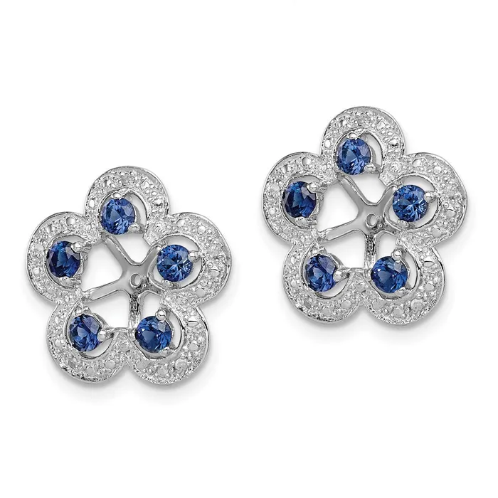Earrings Goldia Sterling Silver Rhodium Diamond u0026 Created Sapphire Earring Jacket