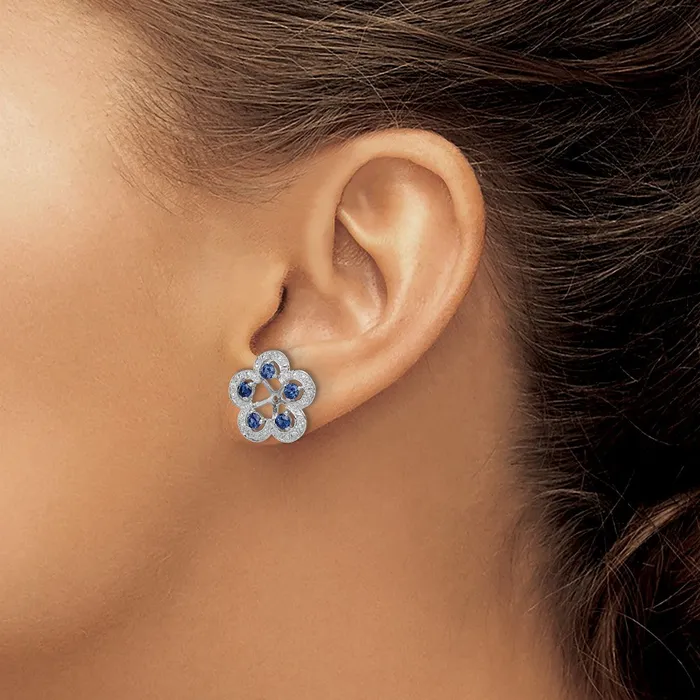 Earrings Goldia Sterling Silver Rhodium Diamond u0026 Created Sapphire Earring Jacket