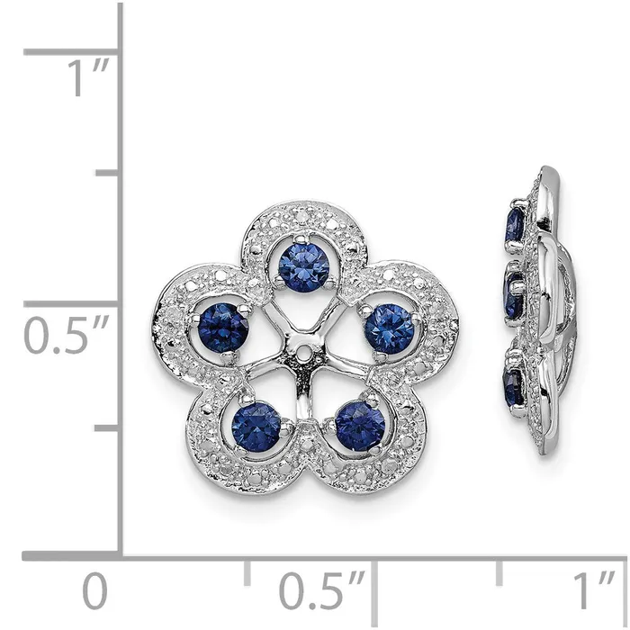 Earrings Goldia Sterling Silver Rhodium Diamond u0026 Created Sapphire Earring Jacket
