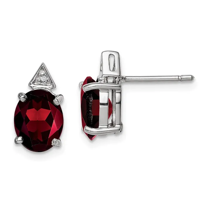 Earrings Goldia Sterling Silver Rhodium Garnet u0026 Diamond Post Earrings