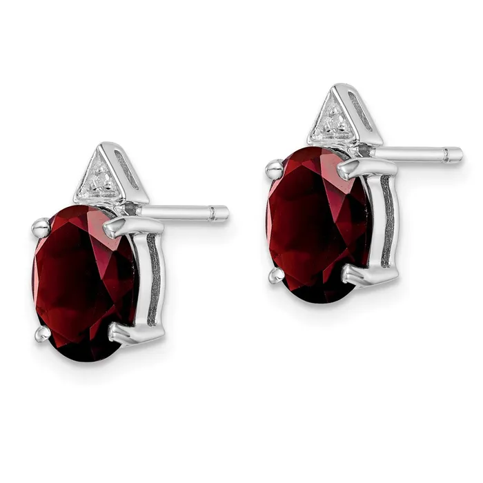 Earrings Goldia Sterling Silver Rhodium Garnet u0026 Diamond Post Earrings