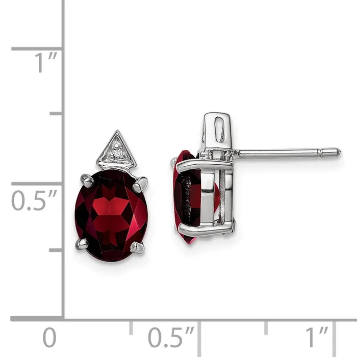 Earrings Goldia Sterling Silver Rhodium Garnet u0026 Diamond Post Earrings