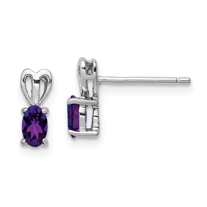 Earrings Goldia Sterling Silver Rhodiumplated Amethyst Earrings