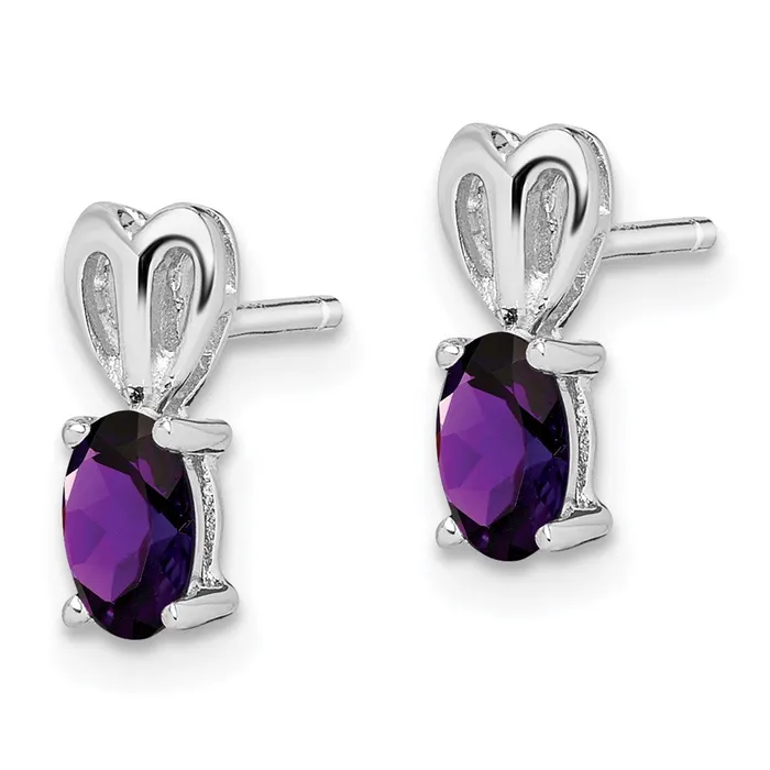 Earrings Goldia Sterling Silver Rhodiumplated Amethyst Earrings
