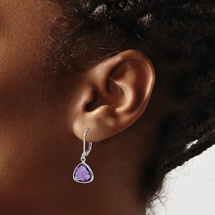 Earrings Goldia Sterling Silver Rhodiumplated Amethyst Earrings