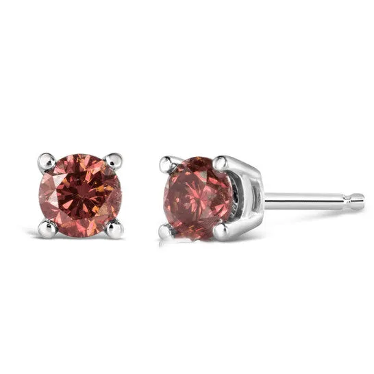 Earrings JMS always Original 14K White Gold 12 Cttw Round Brilliant Cut Lab Grown Pink Diamond 4Prong Classic Solitaire Earrings Pink Color VVS2VS1 Clarity Earrings JMS always Original 14K White Gold 12 Cttw Round Brilliant Cut Lab Grown Pink Diamond 4Prong Classic Solitaire Earrings Pink Color VVS2VS1 Clarity
