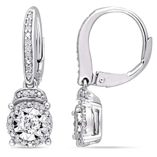 Earrings JMS always Original AMOUR 13 CT TW Diamond Leverback Earrings In Sterling Silver Earrings JMS always Original AMOUR 13 CT TW Diamond Leverback Earrings In Sterling Silver