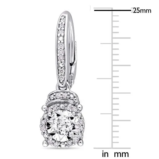 Earrings JMS always Original AMOUR 13 CT TW Diamond Leverback Earrings In Sterling Silver Earrings JMS always Original AMOUR 13 CT TW Diamond Leverback Earrings In Sterling Silver