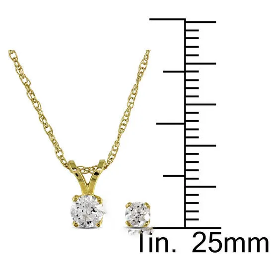 Earrings JMS always Original AMOUR 38 CT TW Diamond Solitaire Pendant with Chain and Stud Earrings 2piece Set In 14K Yellow Gold Earrings JMS always Original AMOUR 38 CT TW Diamond Solitaire Pendant with Chain and Stud Earrings 2piece Set In 14K Yellow Gold