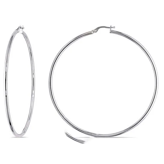 Earrings JMS always Original AMOUR 65 Mm Hoop Earrings In 10K White Gold Earrings JMS always Original AMOUR 65 Mm Hoop Earrings In 10K White Gold
