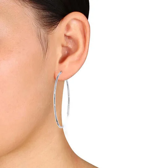 Earrings JMS always Original AMOUR 65 Mm Hoop Earrings In 10K White Gold Earrings JMS always Original AMOUR 65 Mm Hoop Earrings In 10K White Gold