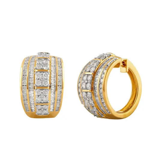 Earrings JMS always Original DiamondMuse 300 Carat TW Yellow Gold Over Sterling Silver Diamond Huggie Hoop Earrings for Women Earrings JMS always Original DiamondMuse 300 Carat TW Yellow Gold Over Sterling Silver Diamond Huggie Hoop Earrings for Women