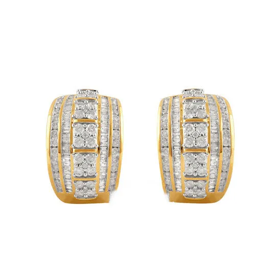 Earrings JMS always Original DiamondMuse 300 Carat TW Yellow Gold Over Sterling Silver Diamond Huggie Hoop Earrings for Women Earrings JMS always Original DiamondMuse 300 Carat TW Yellow Gold Over Sterling Silver Diamond Huggie Hoop Earrings for Women