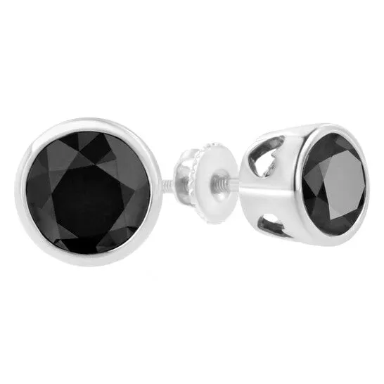 Earrings JMS always Original Haus of Brilliance 14K White Gold 12 cttw Black Diamond ScrewBack Classic Bezel Solitaire Stud Earrings ColorEnhanced I2I3 Earrings JMS always Original Haus of Brilliance 14K White Gold 12 cttw Black Diamond ScrewBack Classic Bezel Solitaire Stud Earrings ColorEnhanced I2I3