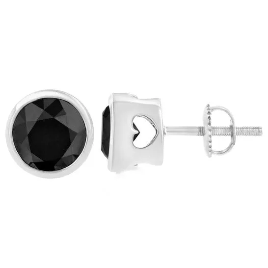 Earrings JMS always Original Haus of Brilliance 14K White Gold 12 cttw Black Diamond ScrewBack Classic Bezel Solitaire Stud Earrings ColorEnhanced I2I3 Earrings JMS always Original Haus of Brilliance 14K White Gold 12 cttw Black Diamond ScrewBack Classic Bezel Solitaire Stud Earrings ColorEnhanced I2I3