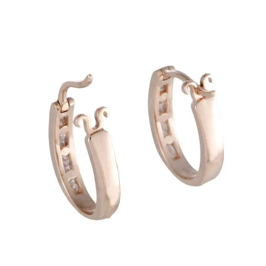Earrings JMS always Original LB Exclusive 14K Rose Gold 25 Carat VS1 G Color Diamond Oval Hoop Huggies Earrings Earrings JMS always Original LB Exclusive 14K Rose Gold 25 Carat VS1 G Color Diamond Oval Hoop Huggies Earrings
