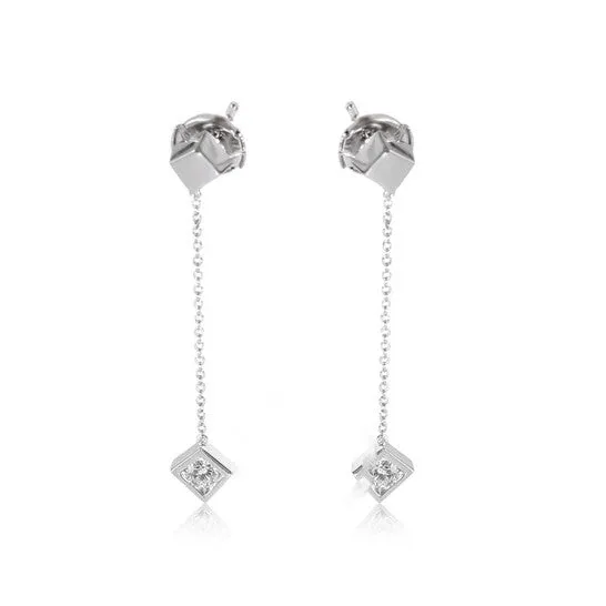 Earrings JMS always Original PreOwned Tiffany Co Frank Gehry Torque Cube Drop Earring in 18k White Gold 040 CTW Earrings JMS always Original PreOwned Tiffany Co Frank Gehry Torque Cube Drop Earring in 18k White Gold 040 CTW