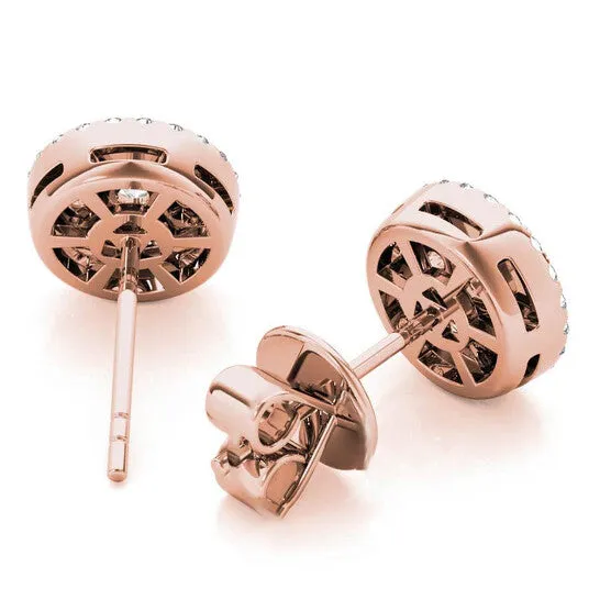 Earrings JMS always Original Tresorra 18K Rose Gold Rose Gold Round Halo Cluster Diamond Stud Earrings Earrings JMS always Original Tresorra 18K Rose Gold Rose Gold Round Halo Cluster Diamond Stud Earrings