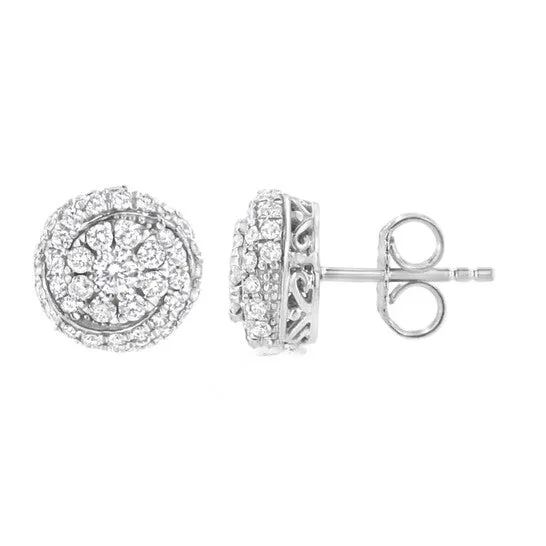 Earrings Original Haus of Brilliance Sterling Silver 1 cttw LabGrown Diamond Cluster Stud Earring FG Color VS2SI1 Clarity JMS always Earrings Original Haus of Brilliance Sterling Silver 1 cttw LabGrown Diamond Cluster Stud Earring FG Color VS2SI1 Clarity JMS always
