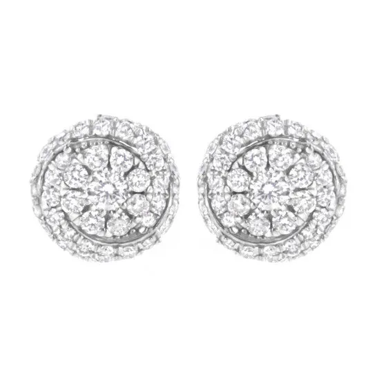 Earrings Original Haus of Brilliance Sterling Silver 1 cttw LabGrown Diamond Cluster Stud Earring FG Color VS2SI1 Clarity JMS always Earrings Original Haus of Brilliance Sterling Silver 1 cttw LabGrown Diamond Cluster Stud Earring FG Color VS2SI1 Clarity JMS always