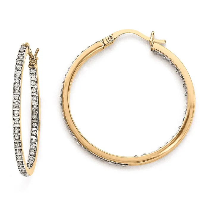 Earrings Sterling Silver u0026 Goldplated Diamond Mystique Round Hoop Earrings Goldia Earrings Sterling Silver u0026 Goldplated Diamond Mystique Round Hoop Earrings Goldia