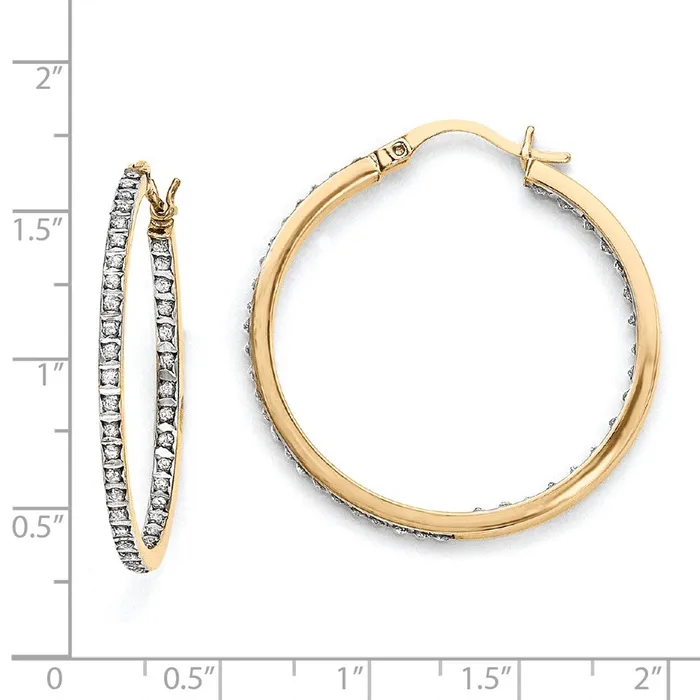 Earrings Sterling Silver u0026 Goldplated Diamond Mystique Round Hoop Earrings Goldia