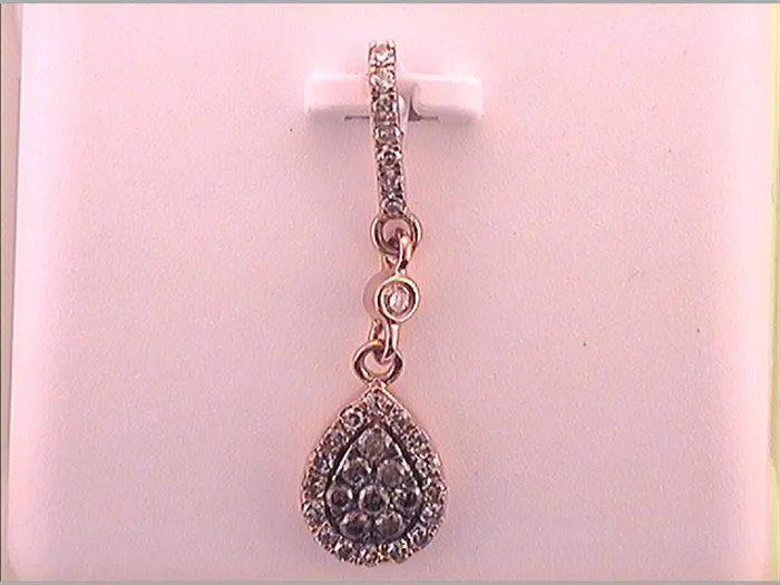 gndatlanta 10k Rose Gold Round Brown Diamond Teardrop Pendant 13 Cttw Necklaces