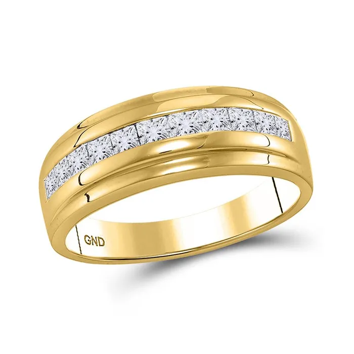 gndatlanta 14k White Gold Princess Diamond Single Row Wedding Band Ring 1 Cttw Rings gndatlanta 14k White Gold Princess Diamond Single Row Wedding Band Ring 1 Cttw Rings