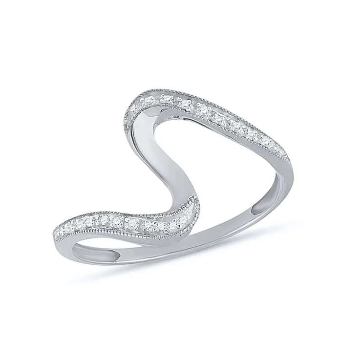 gndatlanta 14k White Gold Round Diamond S Curve Band Ring 120 Cttw Rings