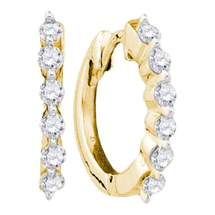 gndatlanta Earrings 14CTDiamond FASHION HIGH HOOPS EARRING