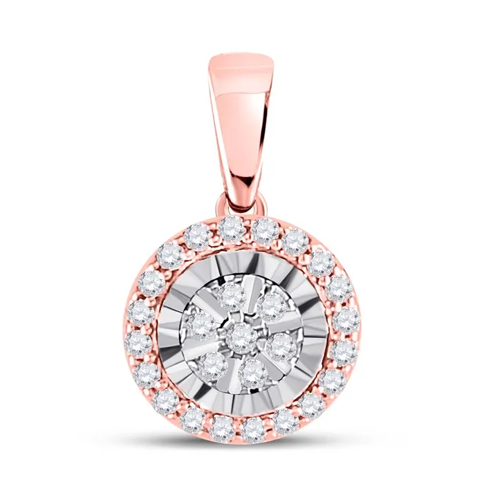 gndatlanta Necklaces 14k Rose Gold Round Diamond Circle Pendant 110 Cttw gndatlanta Necklaces 14k Rose Gold Round Diamond Circle Pendant 110 Cttw